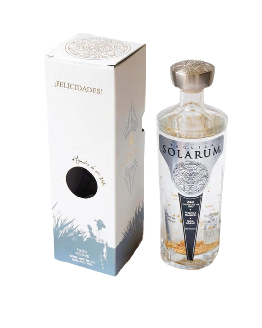 Tequila Solarum Blanco C/ Oro 24k 750 Ml
