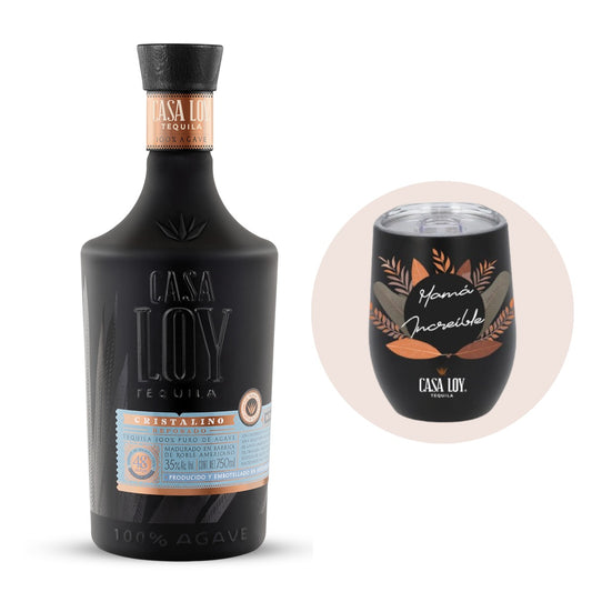 Tequila Casa Loy Cristalino 750 Ml + Termo Día de las Madres