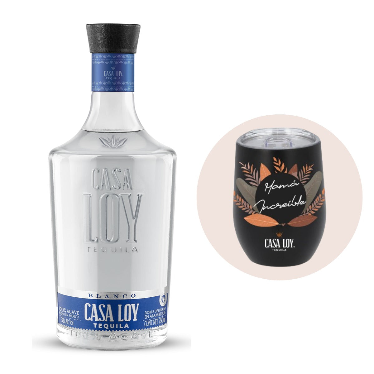 Tequila Casa Loy Blanco 750 Ml + Termo día de las Madres