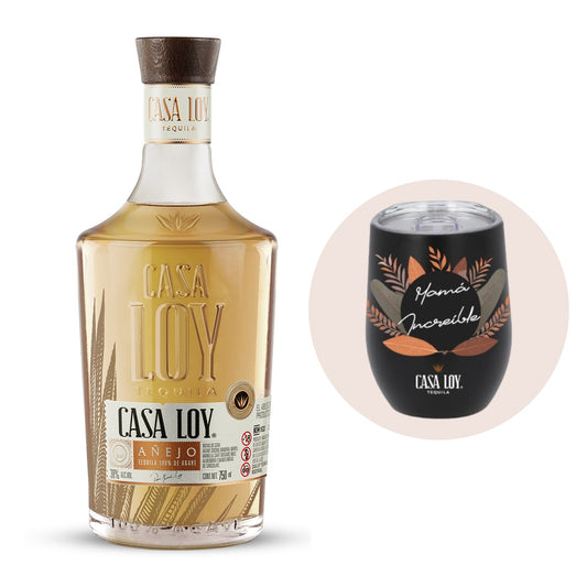 Tequila Casa Loy Añejo + Termo Día de las Madres