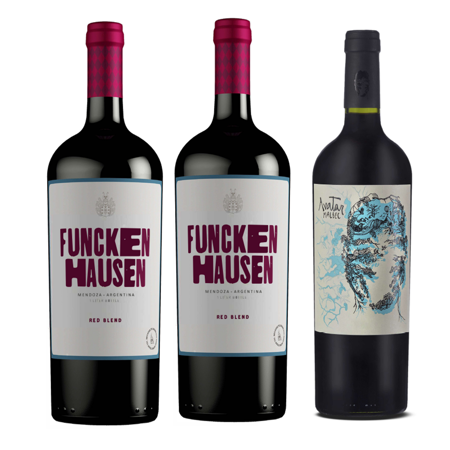 2 Vino Tinto FunckenHausen 1000 ml + 1 Avatar Malbec