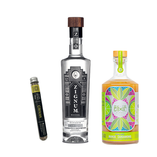 Kit Ritual Mezcalero Zignum Joven + Elixir Mixer Mango+ Sal Cítricos