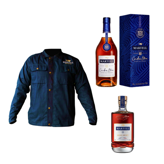 Pack Cogñac Martell Blue Swift 700 Ml + Cordon Bleu 700 Ml + Chamarra Martell