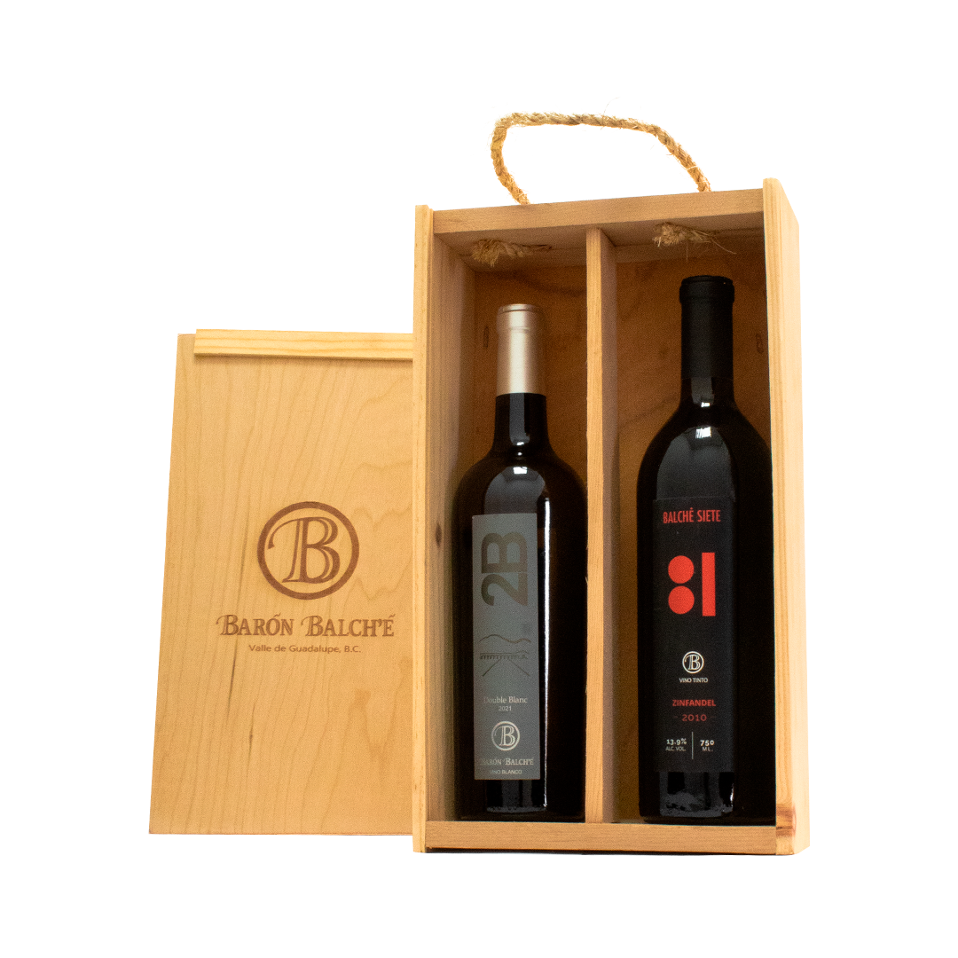 Set Barón Balché Vino Tinto Siete + Vino Blanco 2B + Estuche