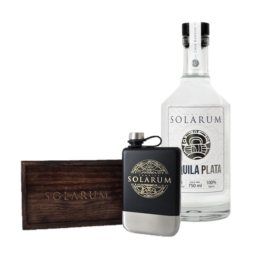 Tequila Solarum Blanco 750 Ml + Licorera Solarum