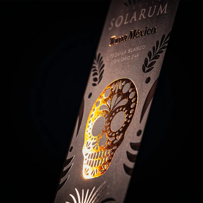 Tequila Solarum Blanco Con Oro 24k Ed. Calavera 750 Ml