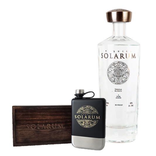 Tequila Solarum Blanco 750 Ml + Licorera Solarum