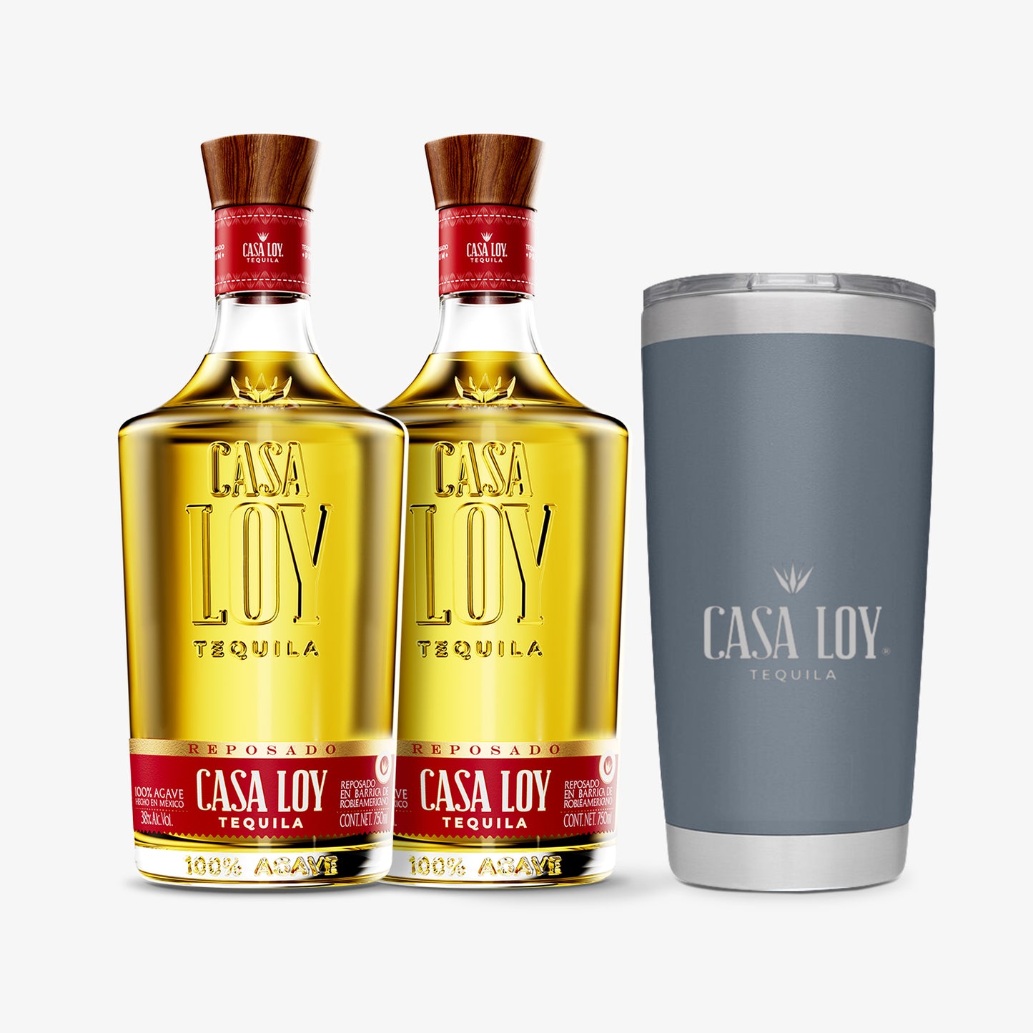 2 Tequilas Casa Loy Reposado 750 Ml + Termo