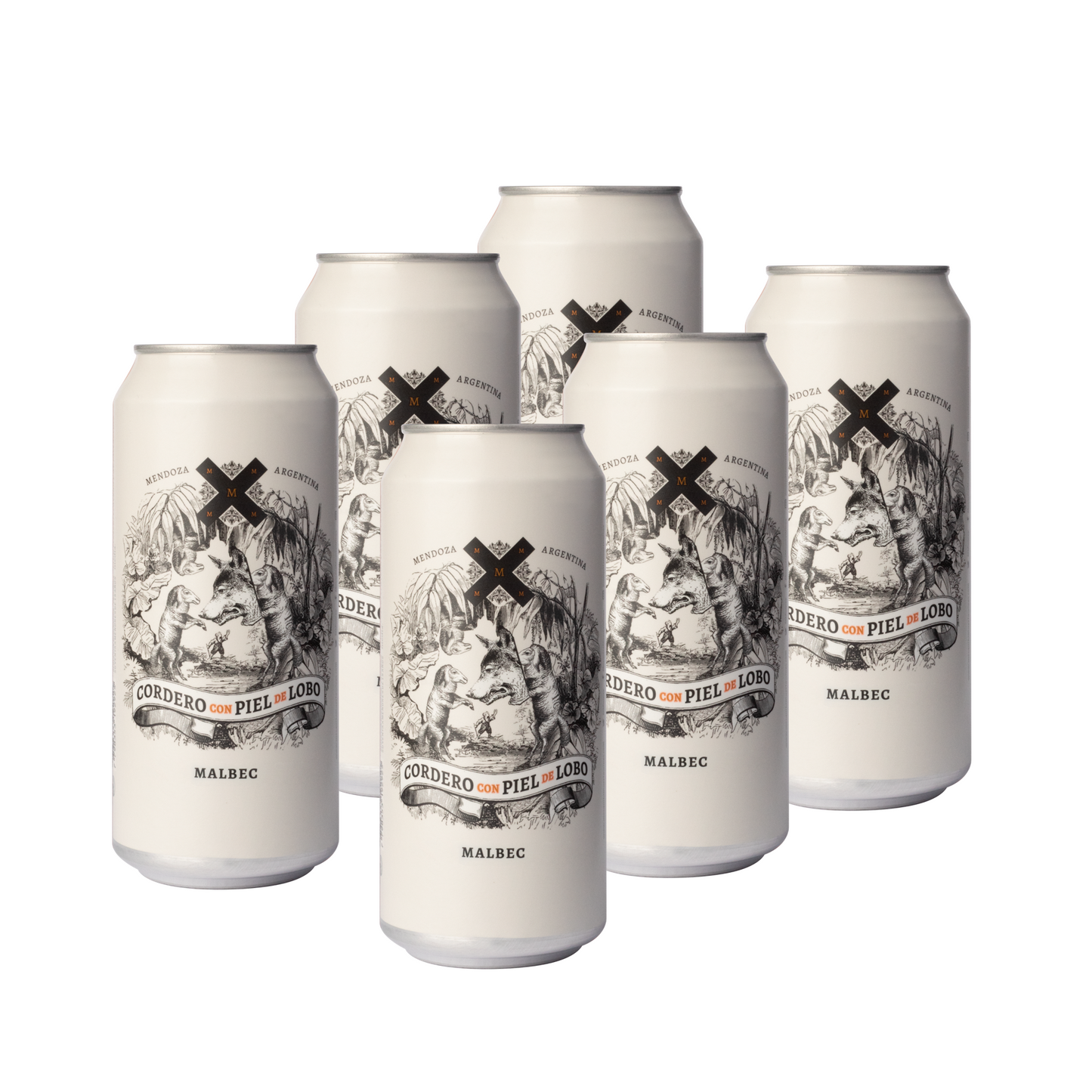 Six Vino Tinto Cordero Con Piel de Lobo Malbec 473 ml