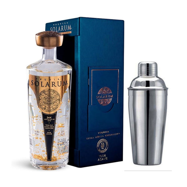 Tequila Solarum Extra Añejo Cristalino 750 Ml + Shaker