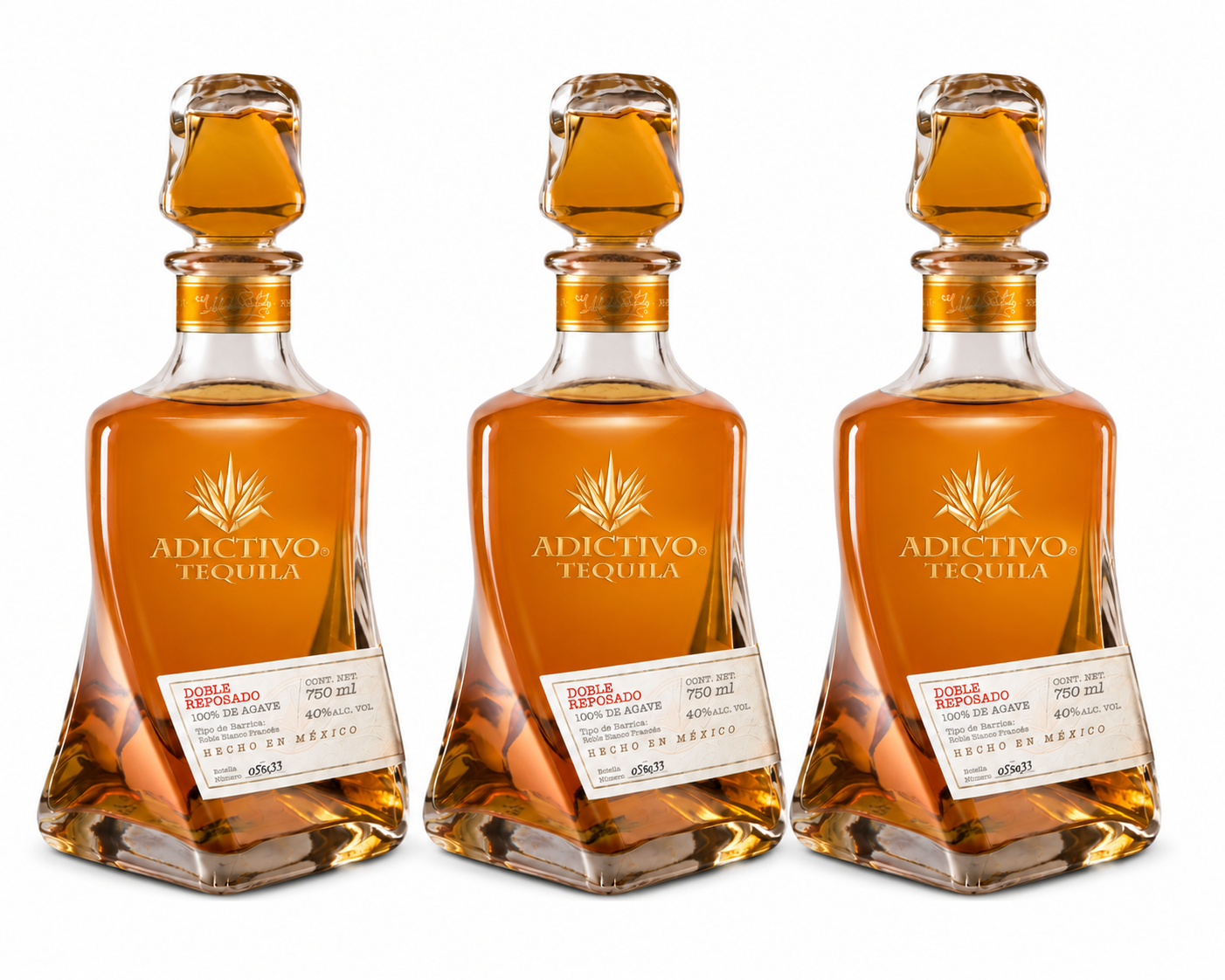 Pack 3 Tequila Adictivo Reposado 750 Ml
