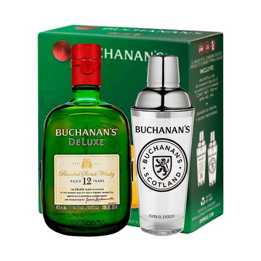 Whisky Buchanan's 12 Años 750 Ml Con Vaso Shaker Cristal