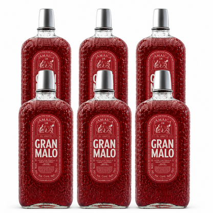 Pack 6 Licor De Tequila Gran Malo Jamaica 750ml