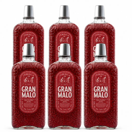 Pack 6 Licor De Tequila Gran Malo Jamaica 750ml