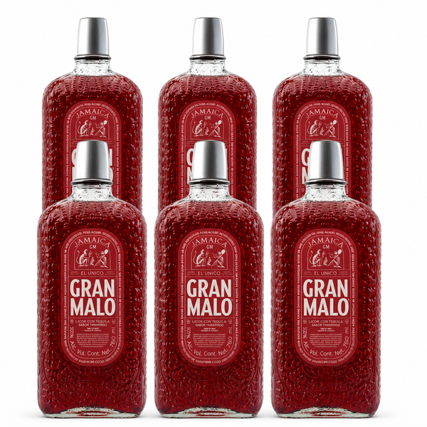 Pack 6 Licor De Tequila Gran Malo Jamaica 750ml