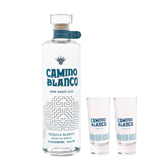Tequila Camino Blanco 750 Ml + 2 Tequileros Camino Blanco