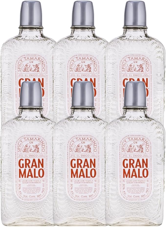 Pack 6 Licor De Tequila Gran Malo Spicy Tamarindo 750ml
