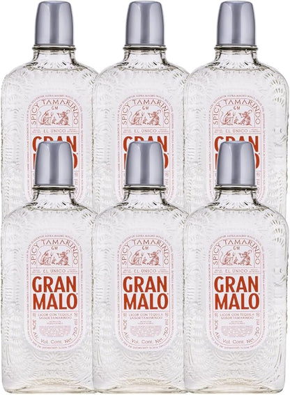 Pack 6 Licor De Tequila Gran Malo Spicy Tamarindo 750ml