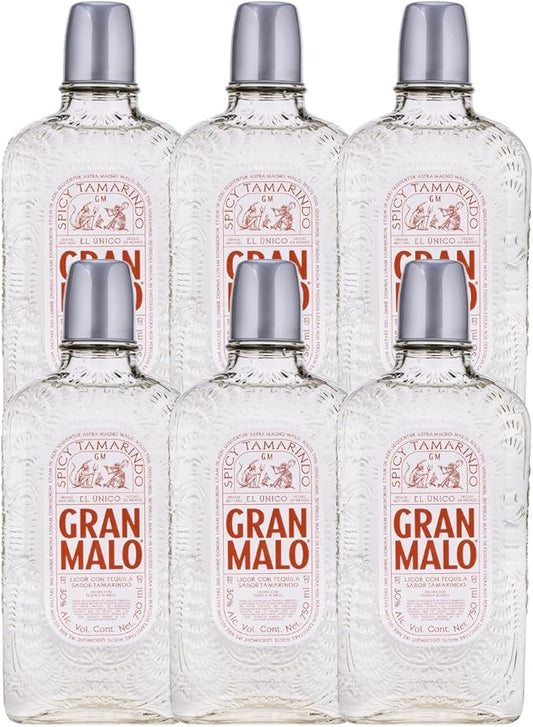 Pack 6 Licor De Tequila Gran Malo Spicy Tamarindo 750ml